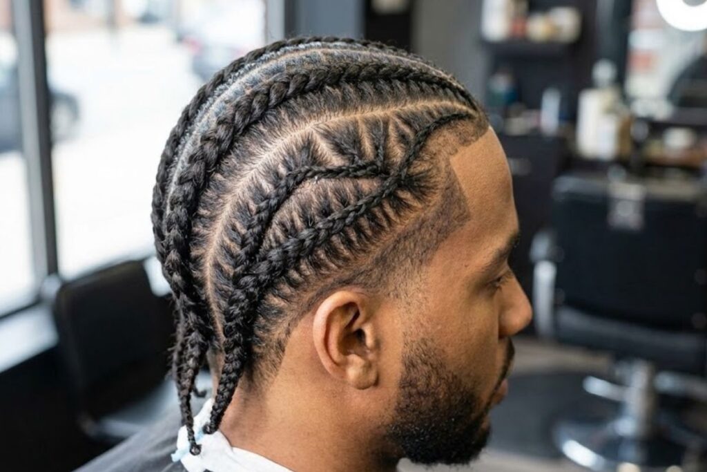 Tresse plaquée pour homme